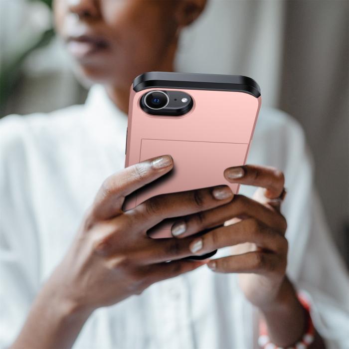 Bild 4,  iPhone 17e / 16e Skal Hybrid Med Kortfack Roséguld - Teknikhallen.se