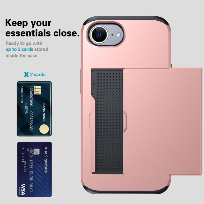 Bild 6,  iPhone 17e / 16e Skal Hybrid Med Kortfack Vit - Teknikhallen.se