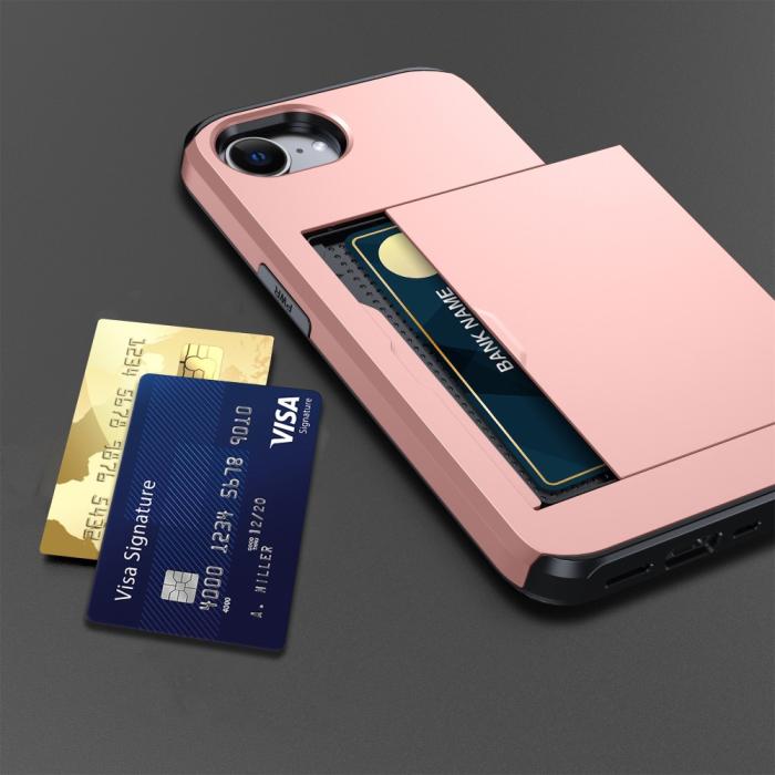 Bild 5,  iPhone 17e / 16e Skal Hybrid Med Kortfack Silver - Teknikhallen.se