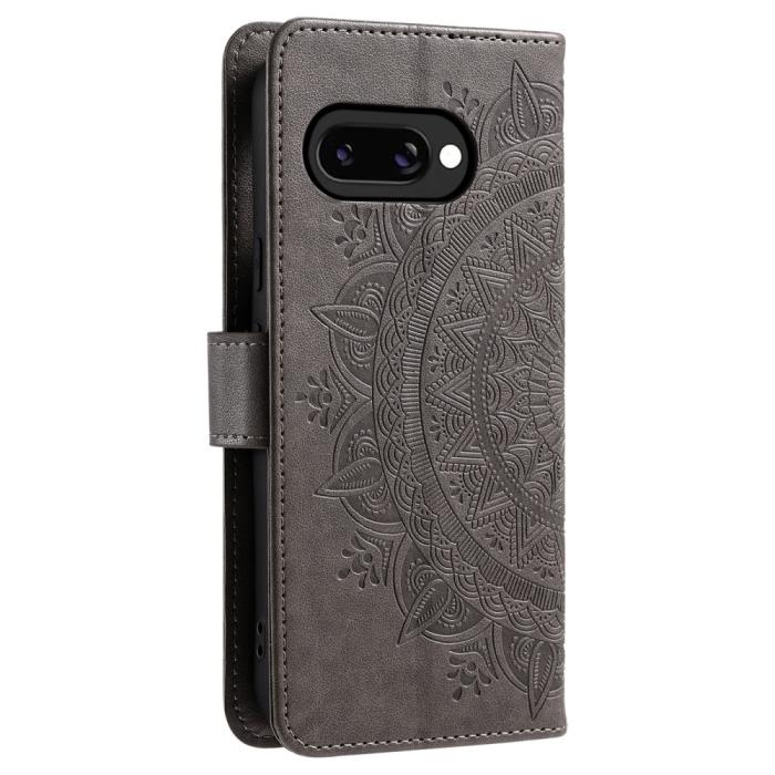 Bild 6,  Google Pixel 9a Fodral Mandala Läder Grå - Teknikhallen.se