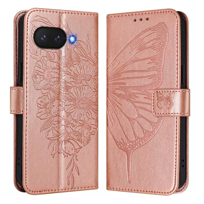 Bild 2,  Google Pixel 9a Fodral Fjäril Tryck Roséguld - Teknikhallen.se