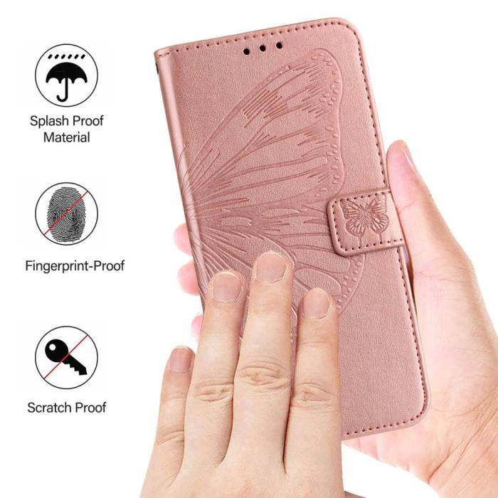 Bild 5,  Google Pixel 9a Fodral Fjäril Tryck Roséguld - Teknikhallen.se