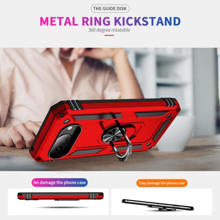 Bild 6,  Google Pixel 9a Skal Shockproof Hybrid Ring Röd - Teknikhallen.se