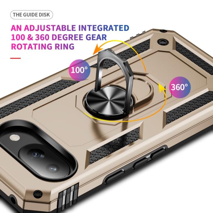 Bild 2,  Google Pixel 9a Skal Shockproof Hybrid Ring Guld - Teknikhallen.se