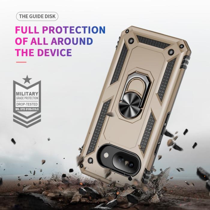 Bild 5,  Google Pixel 9a Skal Shockproof Hybrid Ring Guld - Teknikhallen.se