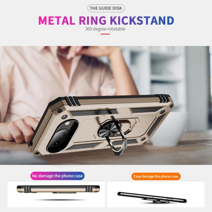 Bild 6,  Google Pixel 9a Skal Shockproof Hybrid Ring Guld - Teknikhallen.se