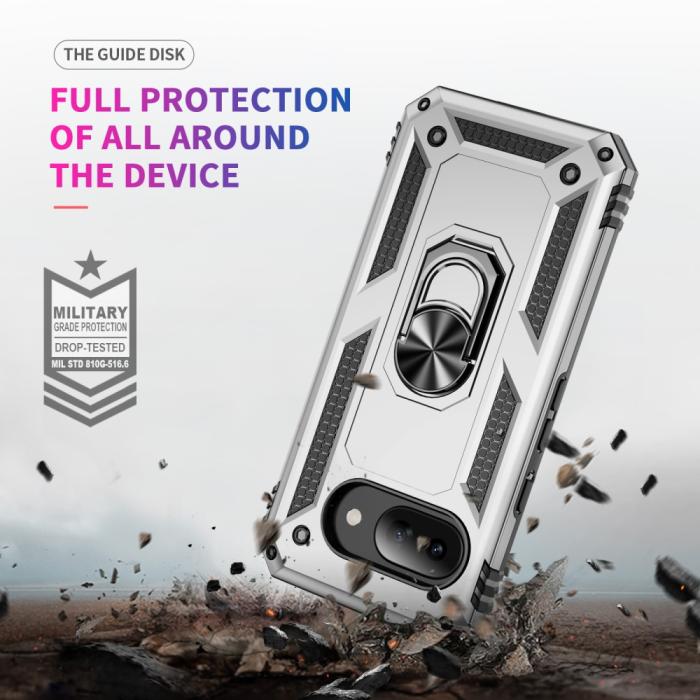 Bild 5,  Google Pixel 9a Skal Shockproof Hybrid Ring Silver - Teknikhallen.se