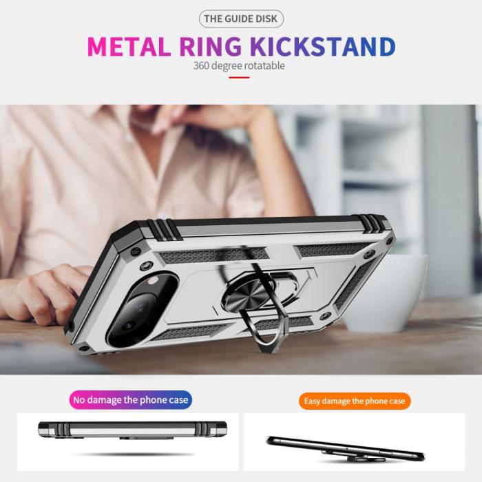 Bild 6,  Google Pixel 9a Skal Shockproof Hybrid Ring Silver - Teknikhallen.se