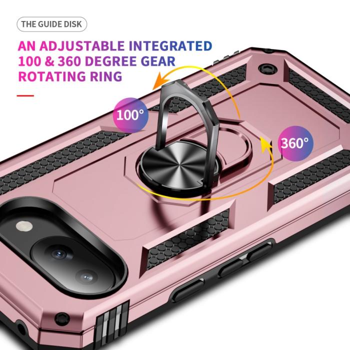 Bild 2,  Google Pixel 9a Skal Shockproof Hybrid Ring Roséguld - Teknikhallen.se