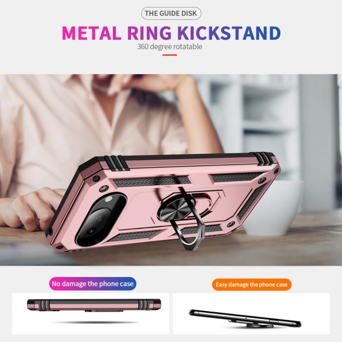 Bild 6,  Google Pixel 9a Skal Shockproof Hybrid Ring Roséguld - Teknikhallen.se