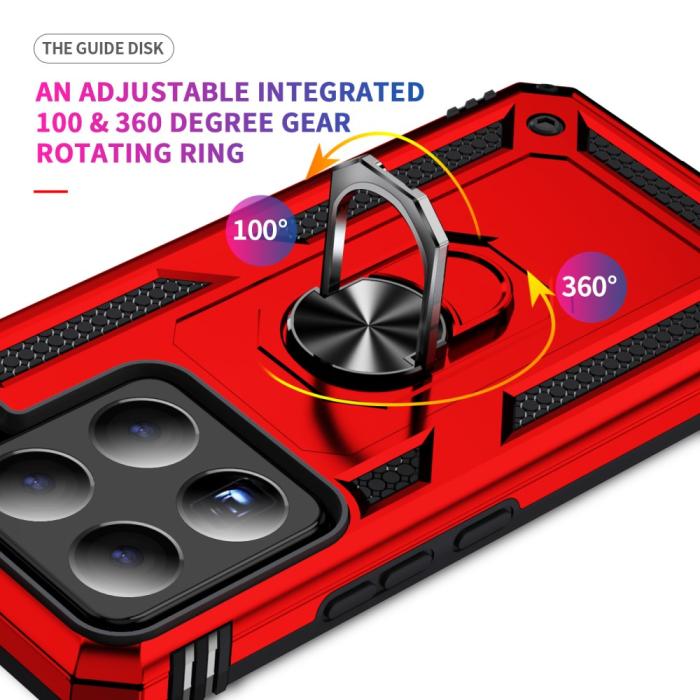 Bild 3,  Xiaomi 15 Skal Shockproof Hybrid Ring Röd - Teknikhallen.se
