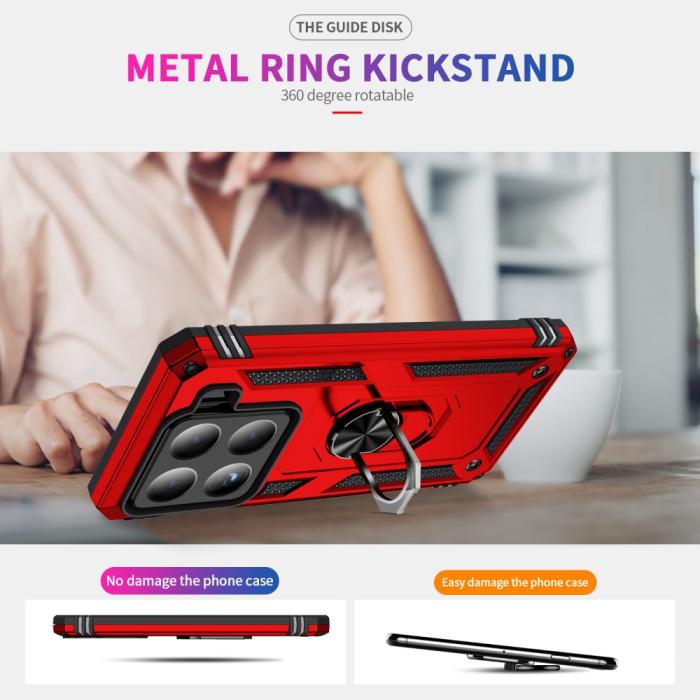 Bild 4,  Xiaomi 15 Skal Shockproof Hybrid Ring Röd - Teknikhallen.se
