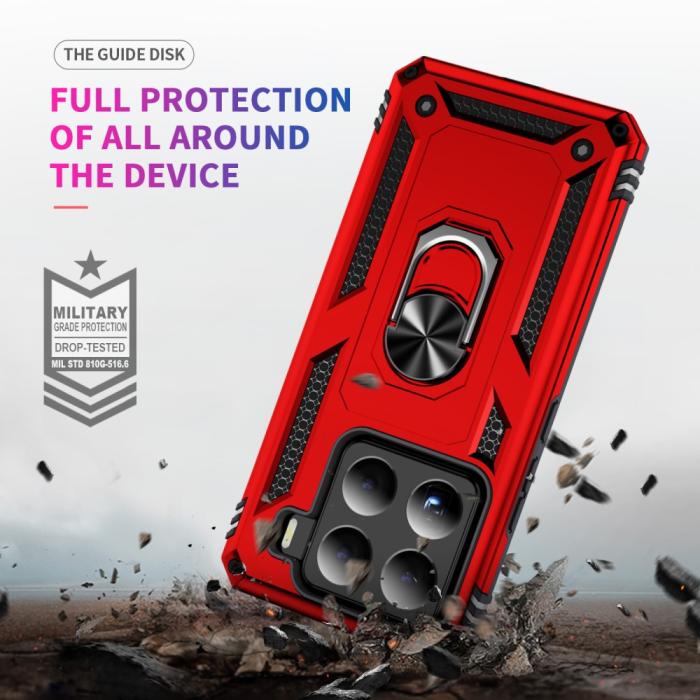 Bild 6,  Xiaomi 15 Skal Shockproof Hybrid Ring Röd - Teknikhallen.se