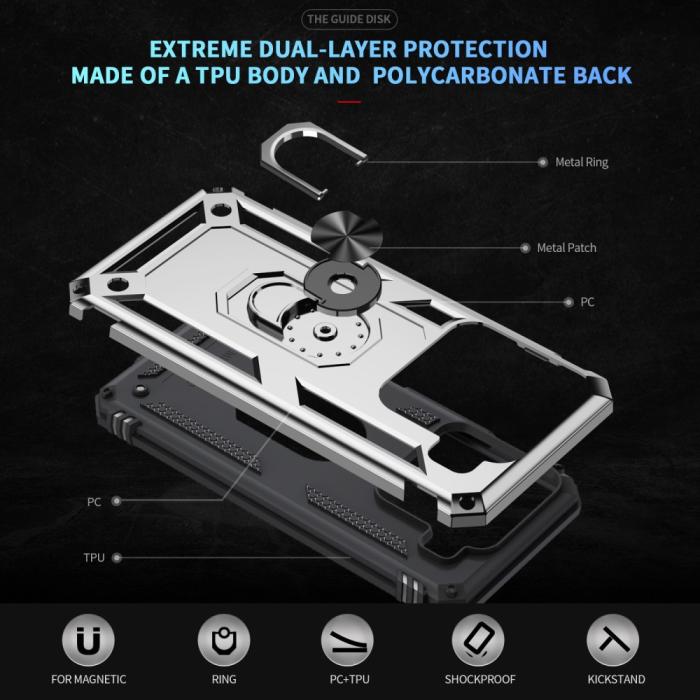 Bild 2,  Xiaomi 15 Skal Shockproof Hybrid Ring Silver - Teknikhallen.se