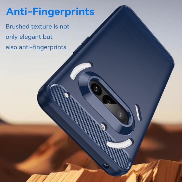 Bild 4,  Nothing Phone 3a Skal Borstad Stål Textur Blå - Teknikhallen.se