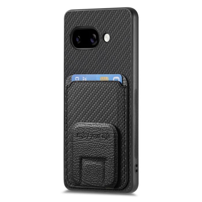 Bild 2,  Google Pixel 9a Skal Korthållare Kickstand Kolfiber Textur - Teknikhallen.se