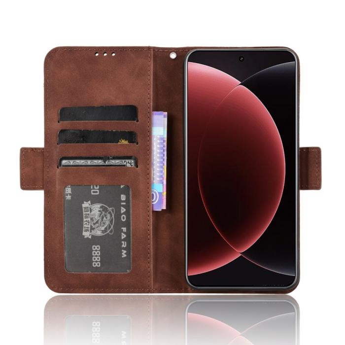 Bild 6,  Xiaomi 15 Ultra Fodral Med Avtagbart Kortfodral Brun - Teknikhallen.se
