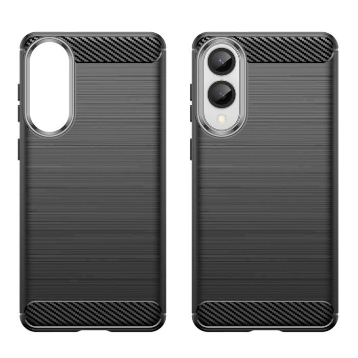 Bild 2,  Samsung Galaxy S25 Edge Skal Borstad Stål Textur Svart - Teknikhallen.se