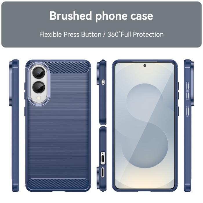 Bild 3,  Samsung Galaxy S25 Edge Skal Borstad Stål Blå - Teknikhallen.se
