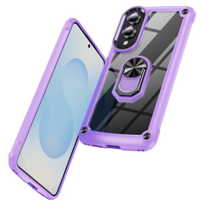 Bild 2,  Samsung Galaxy S25 Edge Skal Shockproof Ring Hybrid Röd - Teknikhallen.se