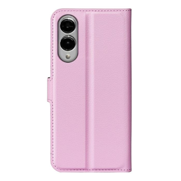 Bild 6,  Samsung Galaxy S25 Edge Fodral Litchi Läder Ljus Rosa - Teknikhallen.se