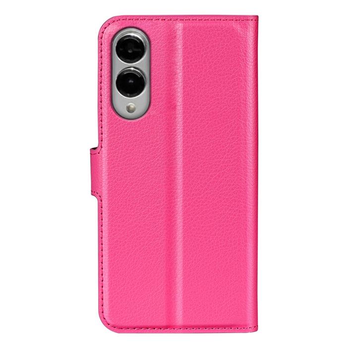 Bild 6,  Samsung Galaxy S25 Edge Fodral Litchi Läder Rosa - Teknikhallen.se