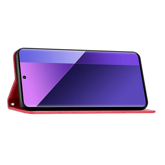 Bild 4,  Samsung Galaxy S25 Edge Fodral Med Blommigt Tryck Röd - Teknikhallen.se