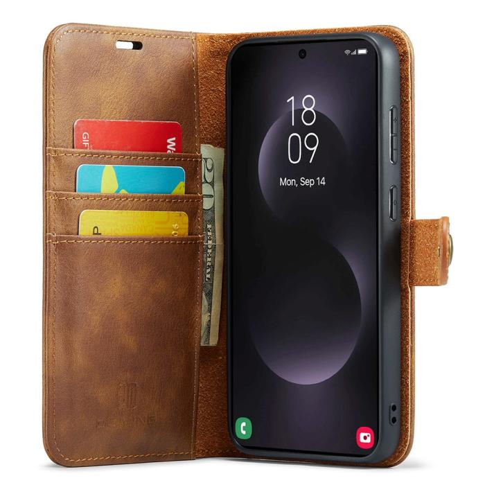 Bild 2, DG.MING DG.MING Galaxy S25 Edge 2in1 Magnet Fodral / Skal Brun - Teknikhallen.se