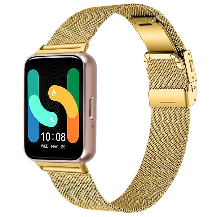 Bild 2,  Samsung Galaxy Watch Fit 3 Klockarmband Milanese Guld - Teknikhallen.se