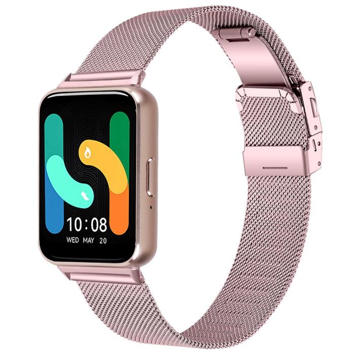 Bild 2,  Samsung Galaxy Watch Fit 3 Klockarmband Milanese Rosa - Teknikhallen.se
