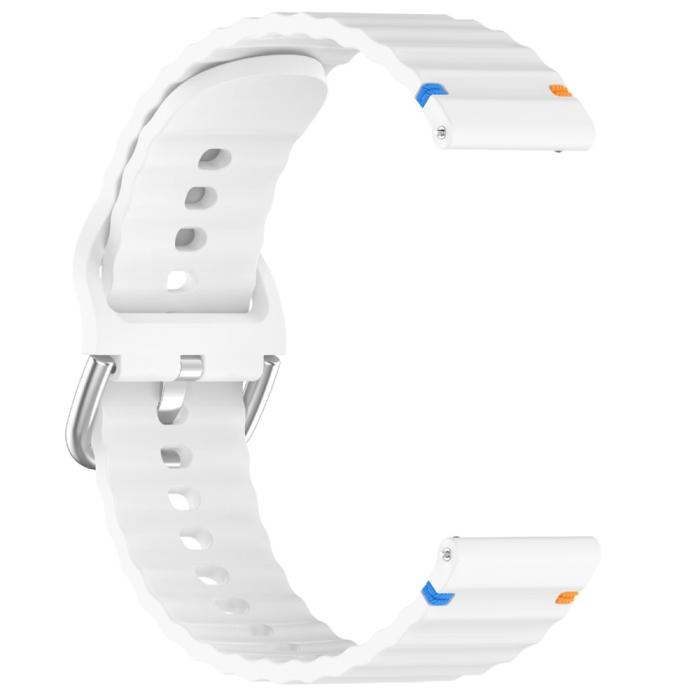 Bild 3,  Klockarmband 22 mm Silikon Wave Design Vit - Teknikhallen.se