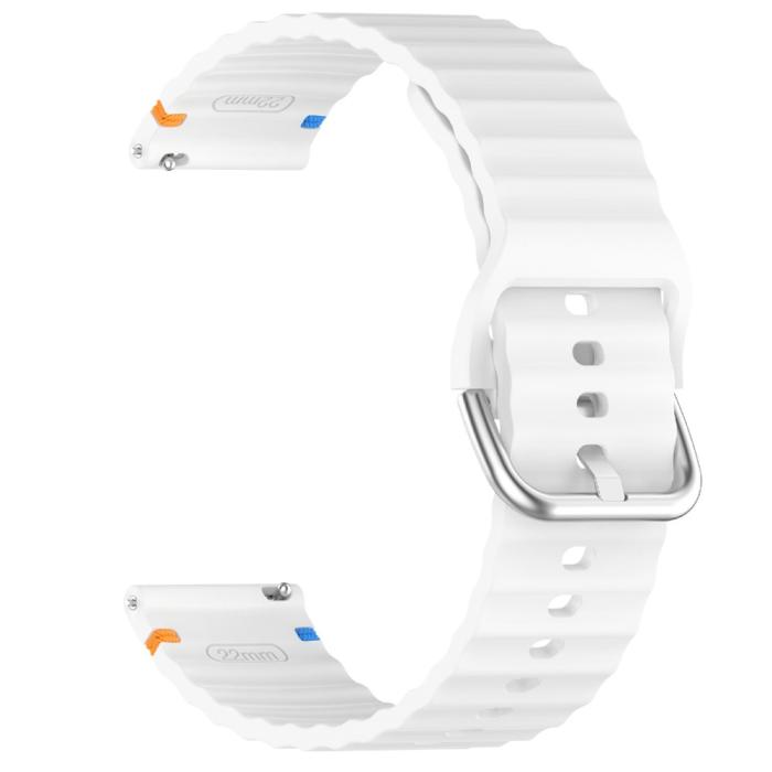 Bild 4,  Klockarmband 22 mm Silikon Wave Design Vit - Teknikhallen.se