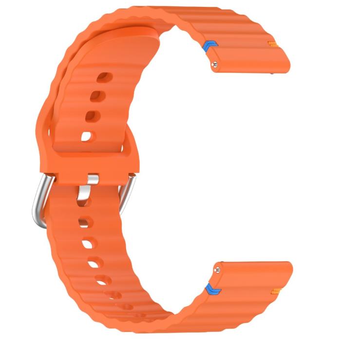 Bild 3,  Klockarmband 22 mm Silikon Wave Design Orange - Teknikhallen.se