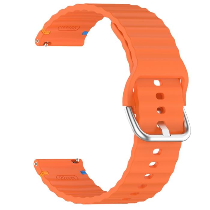 Bild 4,  Klockarmband 22 mm Silikon Wave Design Orange - Teknikhallen.se