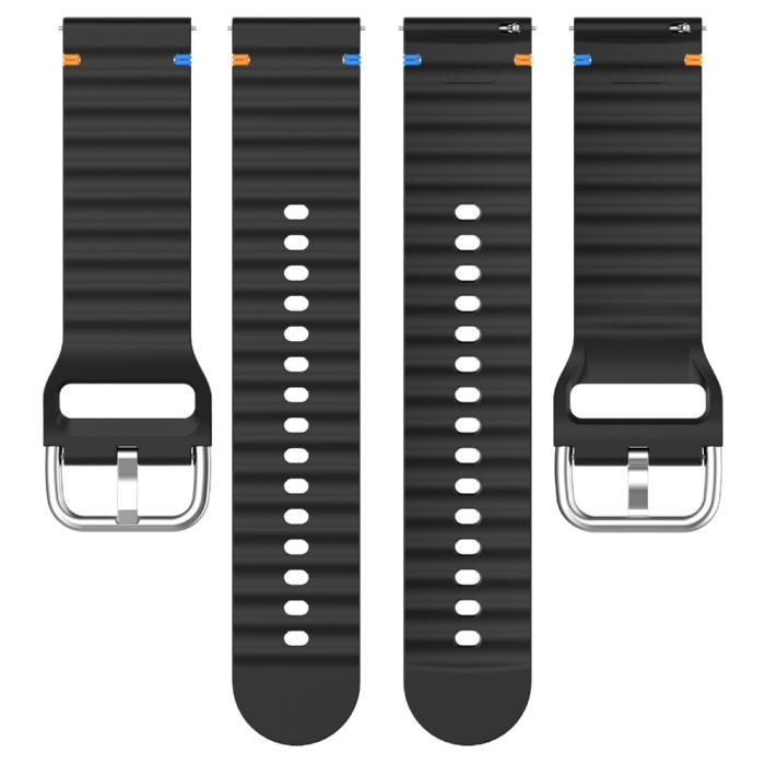 Bild 5,  Klockarmband 22 mm Silikon Wave Design Orange - Teknikhallen.se
