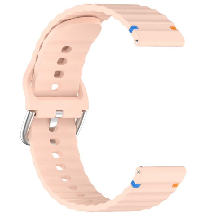 Bild 3,  Klockarmband 22 mm Silikon Wave Design Rosa - Teknikhallen.se