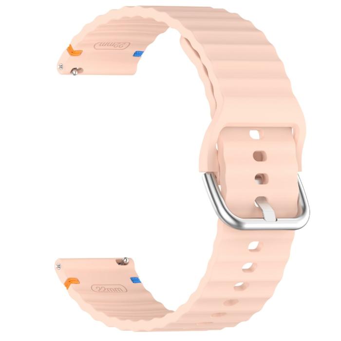 Bild 4,  Klockarmband 22 mm Silikon Wave Design Rosa - Teknikhallen.se