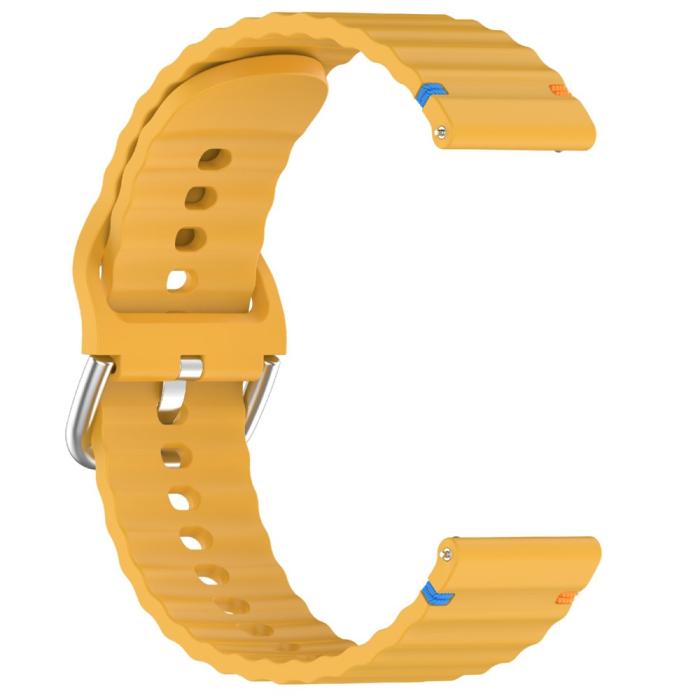 Bild 3,  Klockarmband 22 mm Silikon Wave Design Gul - Teknikhallen.se