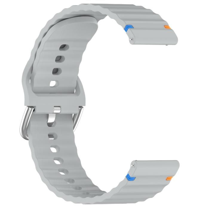 Bild 3,  Klockarmband 22 mm Silikon Wave Design Grå - Teknikhallen.se