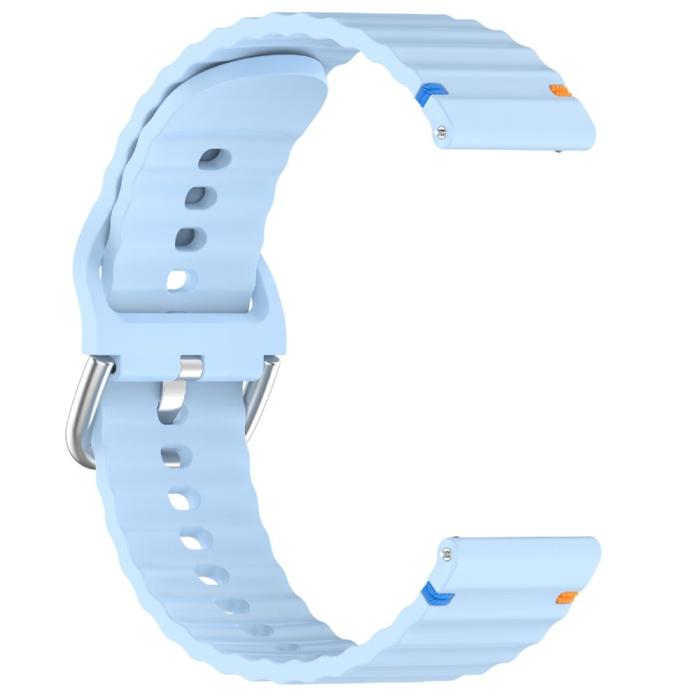 Bild 3,  Klockarmband 22 mm Silikon Wave Design Ljus Blå - Teknikhallen.se