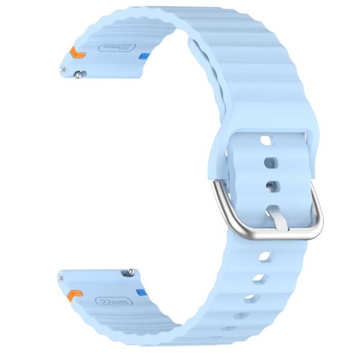 Bild 4,  Klockarmband 22 mm Silikon Wave Design Ljus Blå - Teknikhallen.se