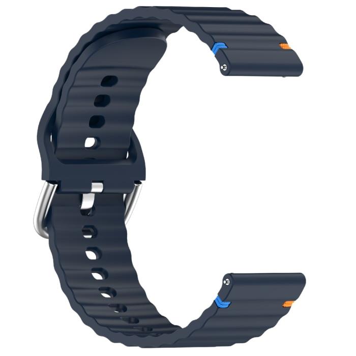 Bild 3,  Klockarmband 22 mm Silikon Wave Design Mörk Blå - Teknikhallen.se