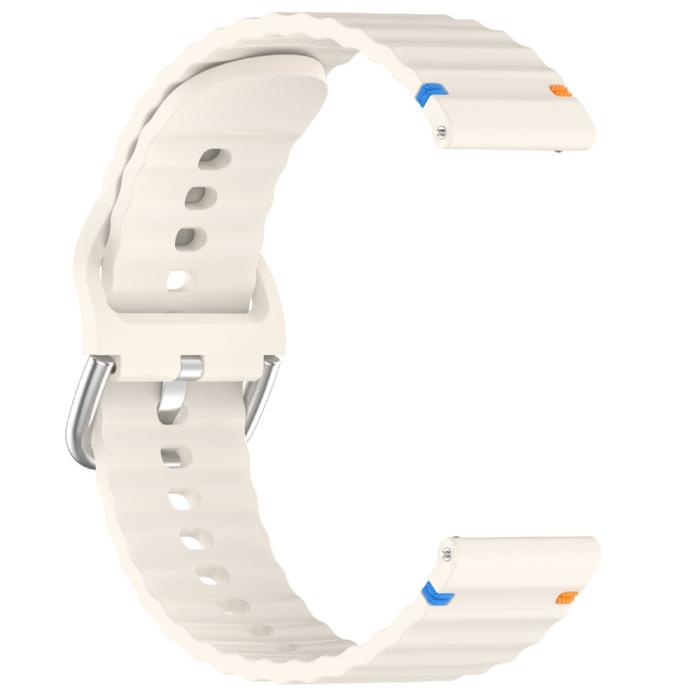 Bild 3,  Klockarmband 22 mm Silikon Wave Design Off White - Teknikhallen.se