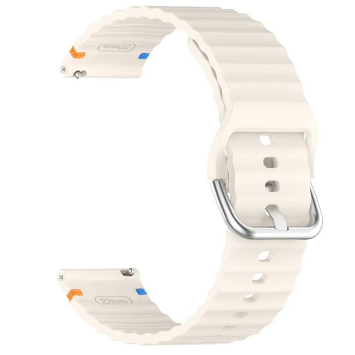 Bild 4,  Klockarmband 22 mm Silikon Wave Design Off White - Teknikhallen.se