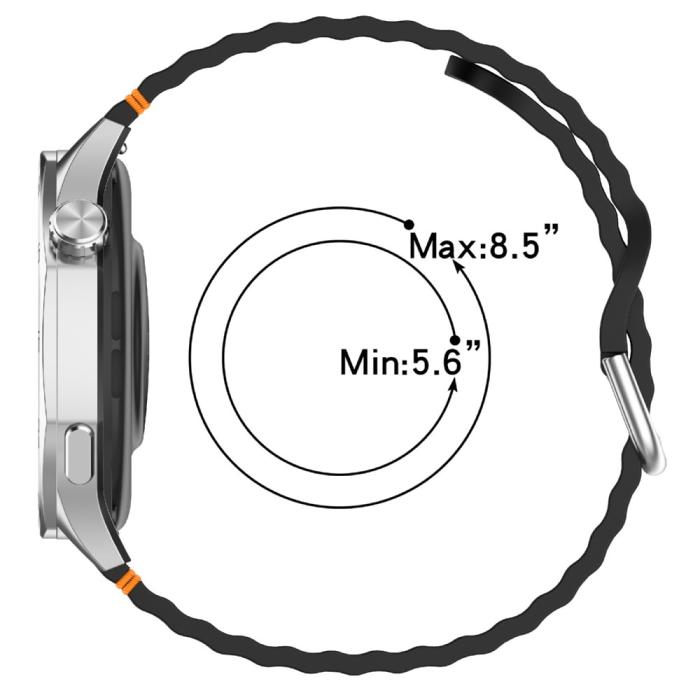 Bild 6,  Klockarmband 22 mm Silikon Wave Design Off White - Teknikhallen.se