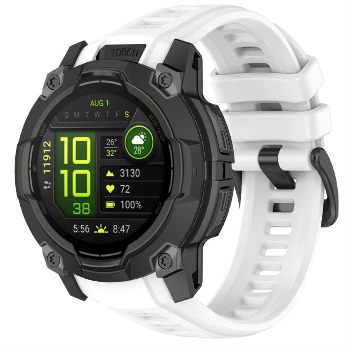 Bild 2,  Garmin Instinct 3 50 mm Klockarmband Silikon Vit - Teknikhallen.se