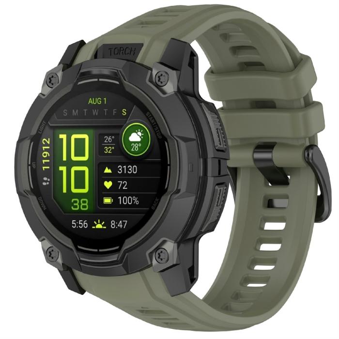 Bild 2,  Garmin Instinct 3 50 mm Klockarmband Silikon Militär Grön - Teknikhallen.se