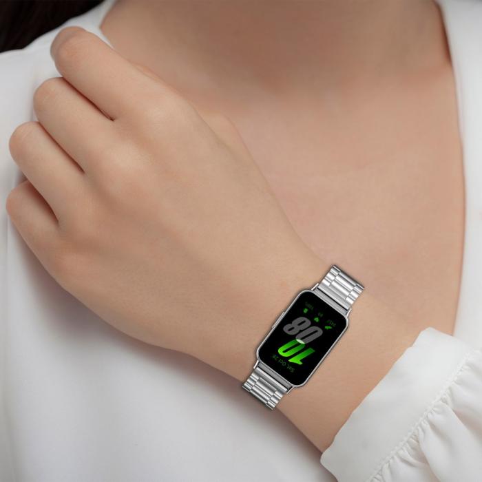 Bild 6,  Samsung Galaxy Watch Fit 3 Klockarmband Rostfritt Stål Silver - Teknikhallen.se