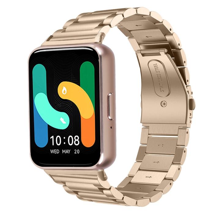 Bild 4,  Samsung Galaxy Watch Fit 3 Armband Rostfritt Stål Guld - Teknikhallen.se