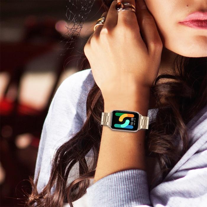 Bild 5,  Samsung Galaxy Watch Fit 3 Armband Rostfritt Stål Guld - Teknikhallen.se
